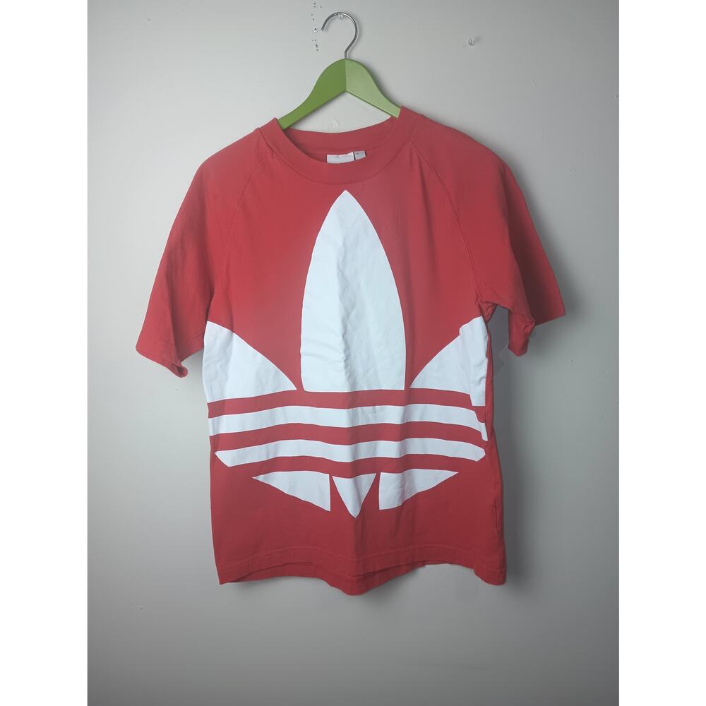 Adidas Originals Big Trefoil Tee Shirt Red White Logo Men's XS‎ Sports Athletic